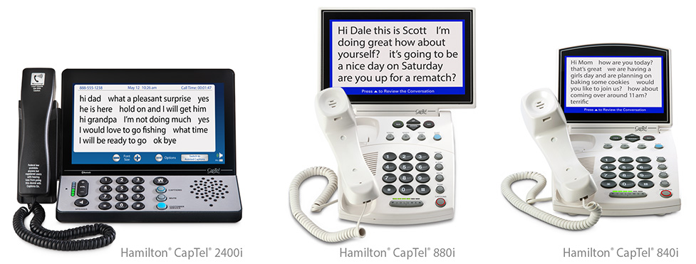 CapTel captioned telephones, the 2400i, 840i and 880i