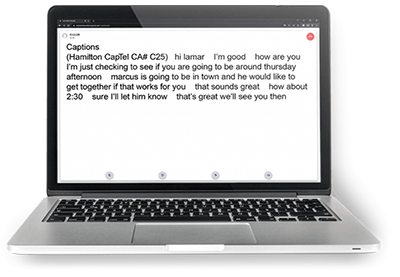 HamiltonCapTel web app on a laptop